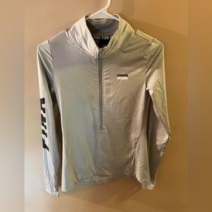 PINK grey quarter zip